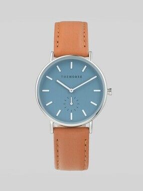 The Horse Blue Dial Leather Strap Watch. Silver Box. Womens